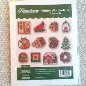 Herrschners Winter Wonderland Plastic Canvas Ornament Kit Sealed